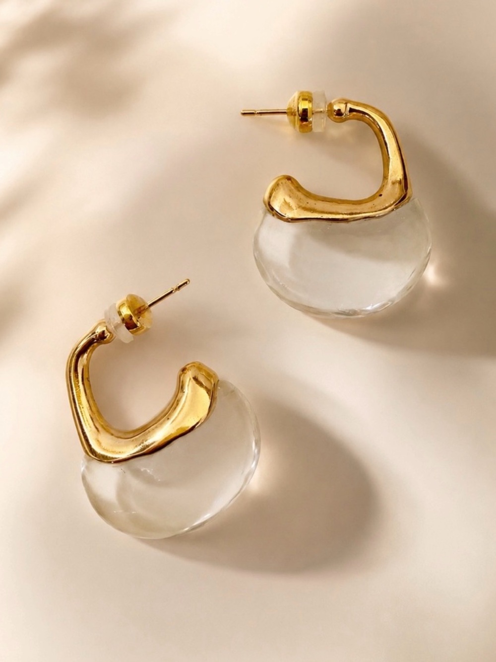 Clear Hoop Resin Earrings
